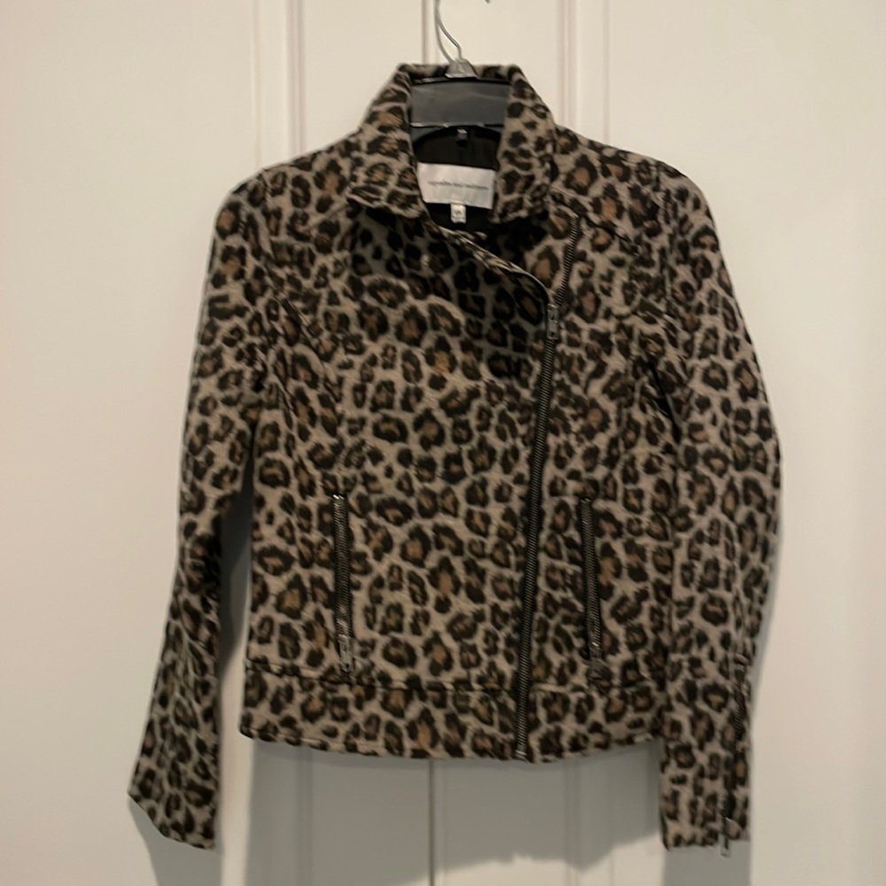 Cupcakes & Cashmere leopard moto jacket-XS